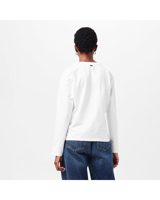 Barbour White Lavensdale Long-Sleeved T-Shirt