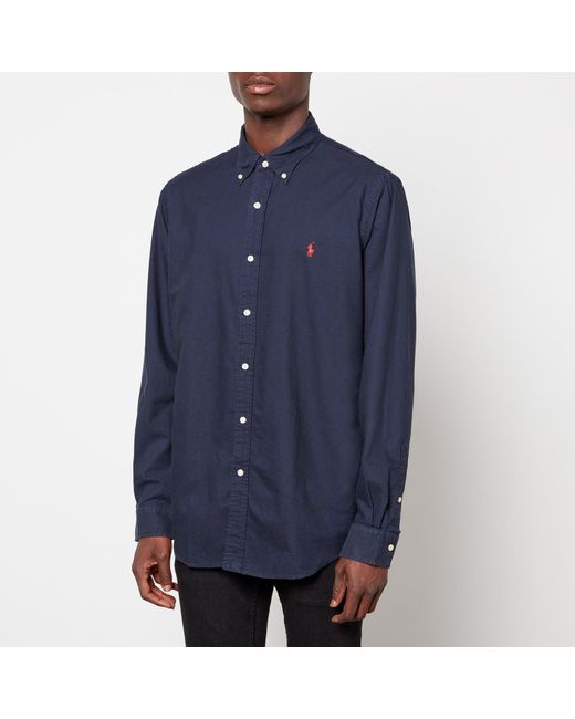 Ralph Lauren Blue Long Sleeve Oxford Shirt for men