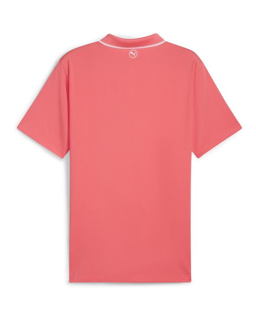 PUMA Pink Solid Polo Short Sleeve Performance Polo Shirt for men