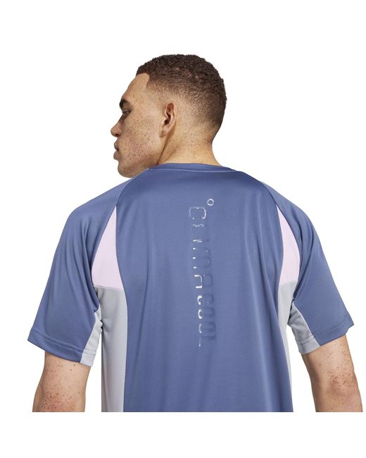 Adidas Blue Climacool Colorblock T-Shirt for men