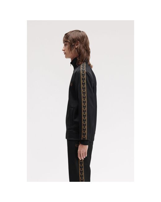 Fred Perry Black Tape Poly Tracksuit Top for men