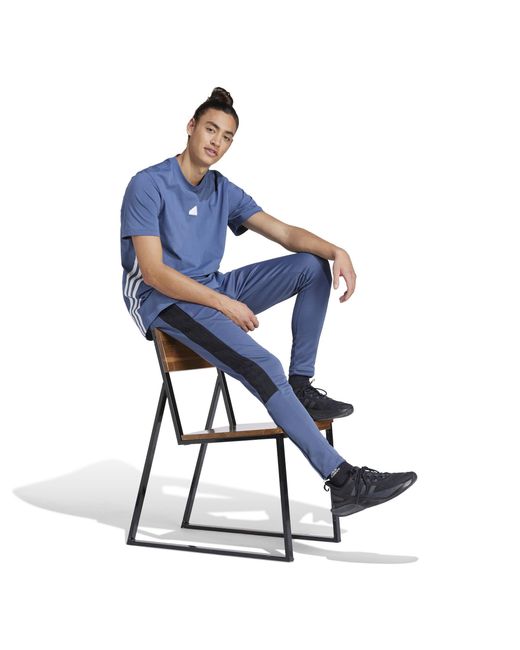 Adidas Blue Future Icons 3-Stripes T-Shirt for men