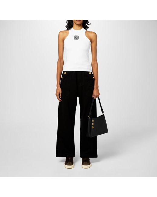 Balmain White Retro Pb Tank Top