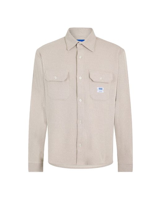 HUGO White Ekynone Long Sleeve Oxford Shirt for men