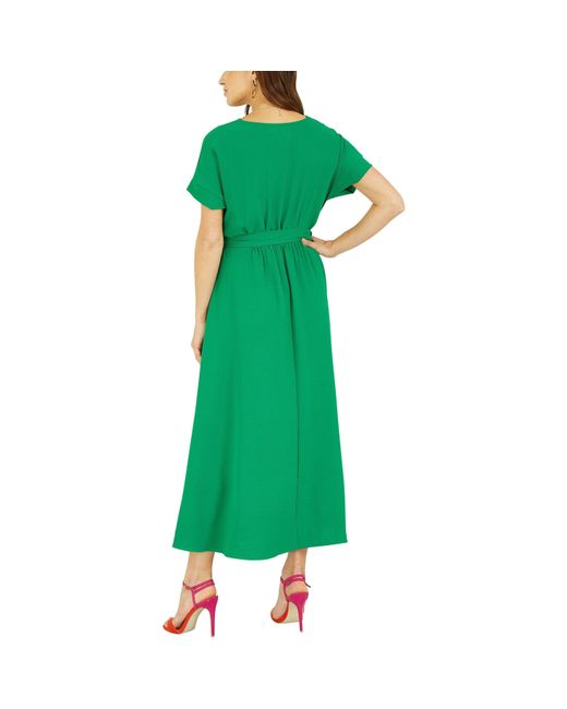 Mela London Green Kimono Sleeve Midi Wrap Dress