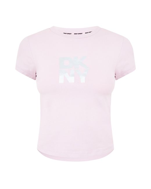 DKNY White Logo Crop Top