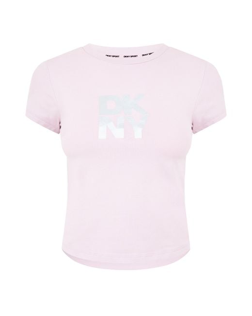 DKNY White Logo Crop Top