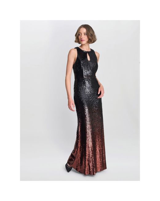 Gina Bacconi Purple Tallulah Ombre Sequin Maxi Dress