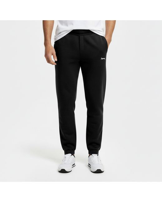 Slazenger 1881 Black Cuffed Fleece Jogging Bottoms for men