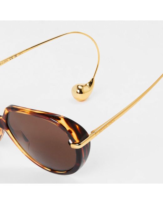 Bottega Veneta White Bv1436S Architectural Oversized Sunglasses