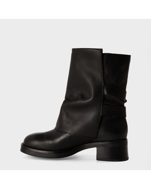 Steve Madden Black Bonfire Trench Boots With Metallic Pattern