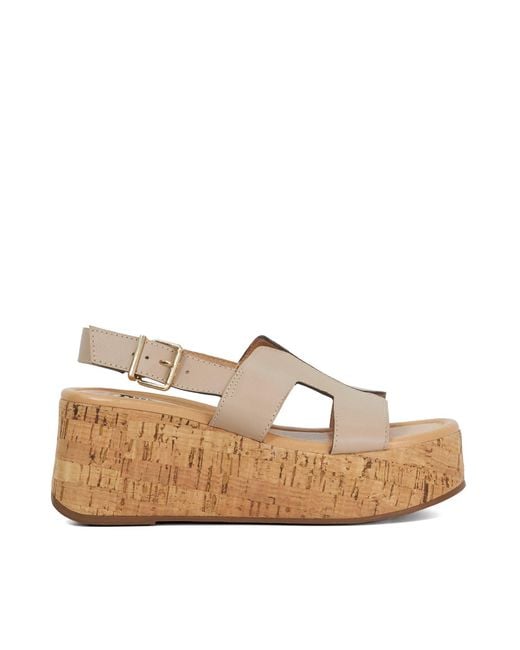 Dune Natural Kouper Flatform Sandal