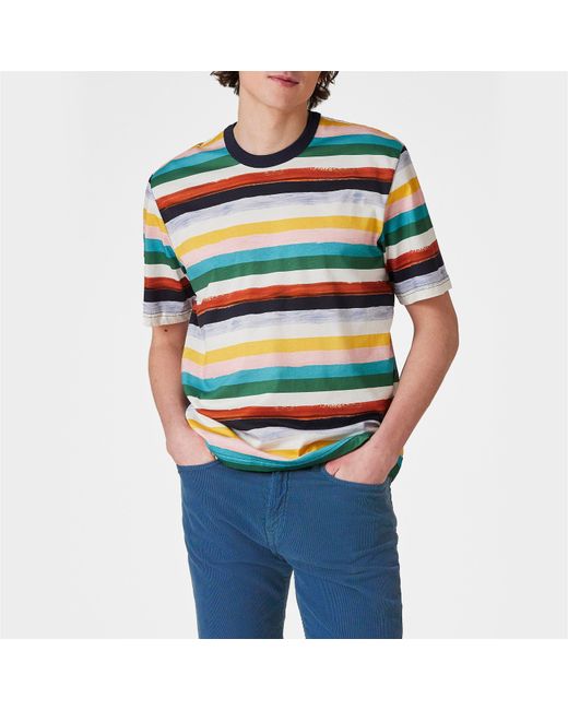 Paul Smith Blue Stripe Regular Fit T-Shirt for men