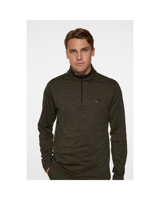 J.Lindeberg Green Destry Quarter Zip Pullover for men