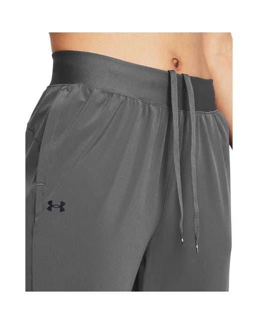 Under Armour Gray High Rise Woven Performance Tracksuit Bottom