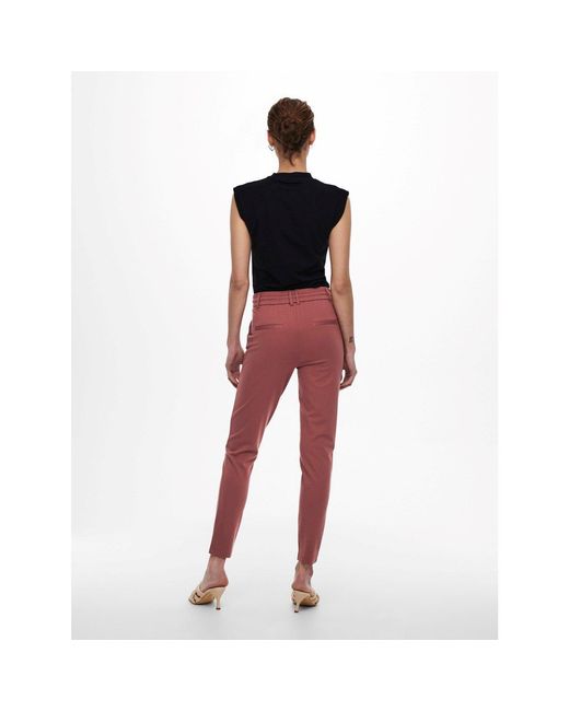 ONLY Red Straight Leg Trousers