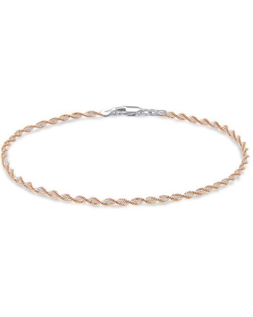 Be You Metallic Sterling Silver 2-tone Twist Chain Bracelet