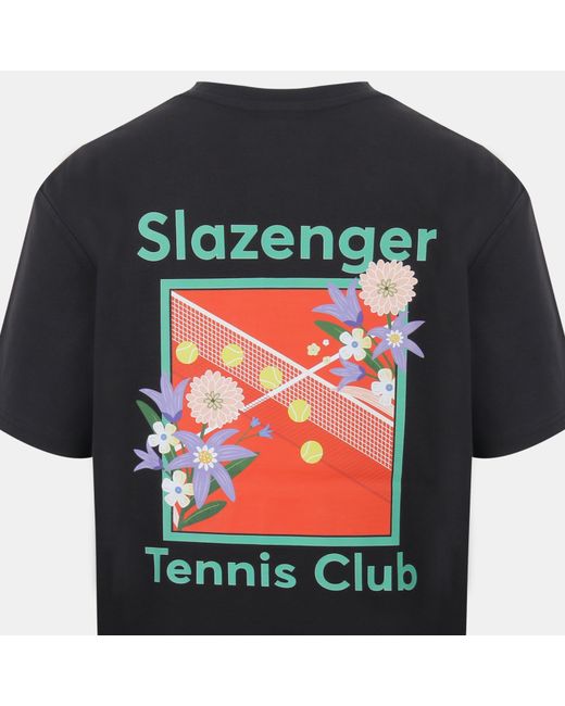 Slazenger 1881 Black Slaz Tennis Club Regular Fit T-Shirt for men