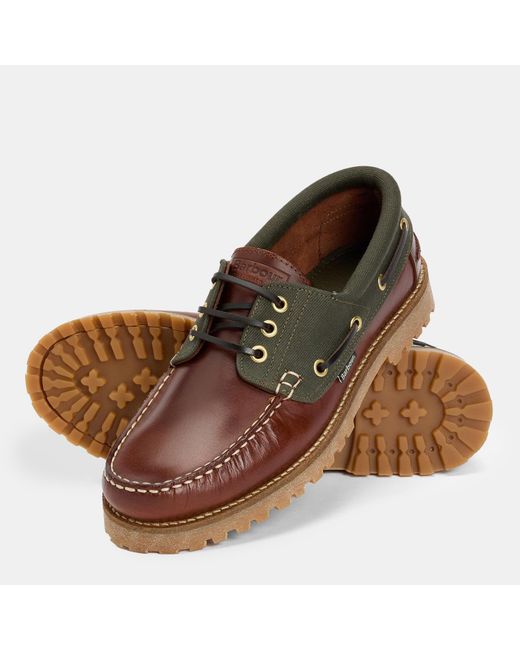 Barbour Brown Deck Boat Shoes for men