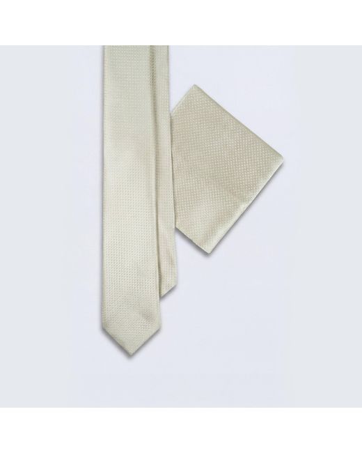 Twisted Tailor White Miles Texture Tie for men