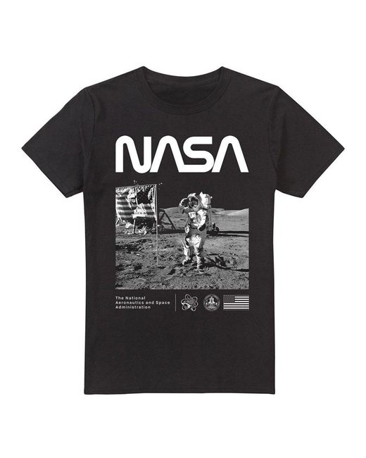 NASA Black Salute Cotton T-Shirt for men