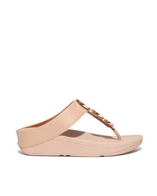 Fitflop Pink Fit Flop Halo Shimmer Toe-Post Sandals