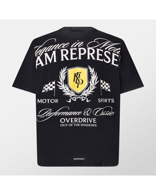 Represent Black Crest Cotton Graphic Short Sleeve Oversized T-Shirts for men