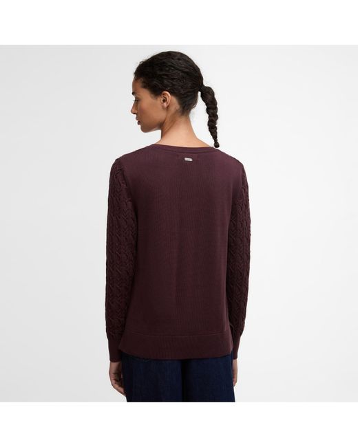 Barbour Purple Hampton V-Neck Knit