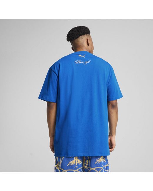 PUMA Blue Oversized T-Shirt for men