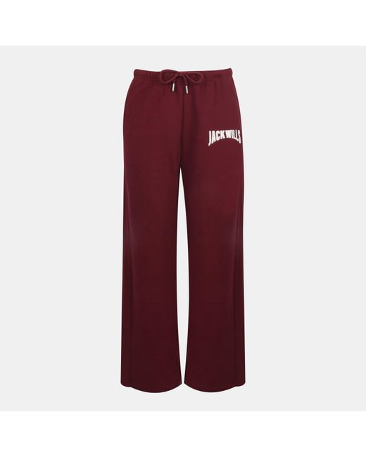 Jack Wills Red Jw Varsity Open Hem Fleece Joggers