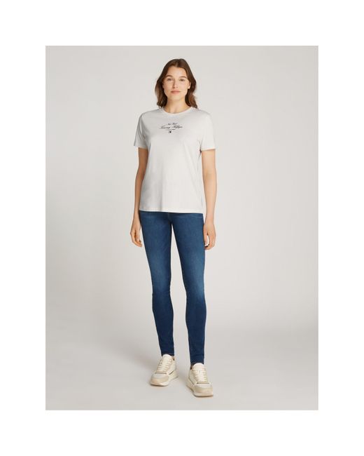 Tommy Hilfiger White Script Short-Sleeve Regular Fit T-Shirt