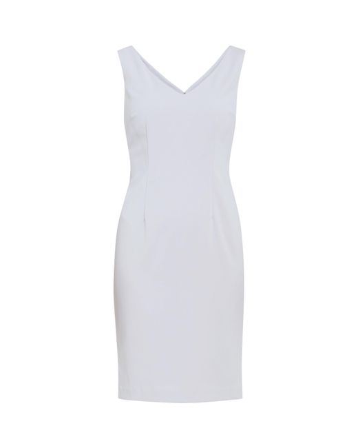 Gina Bacconi White Merna Crepe Shift Dress