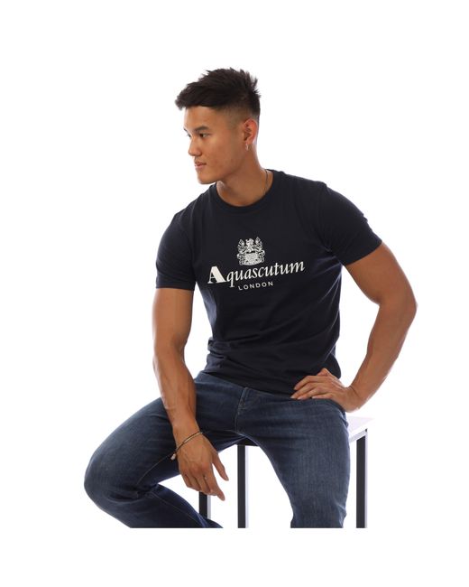 Aquascutum Blue Regular Fit T-Shirt for men