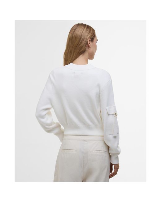 Barbour White Priya Bomber Jacket