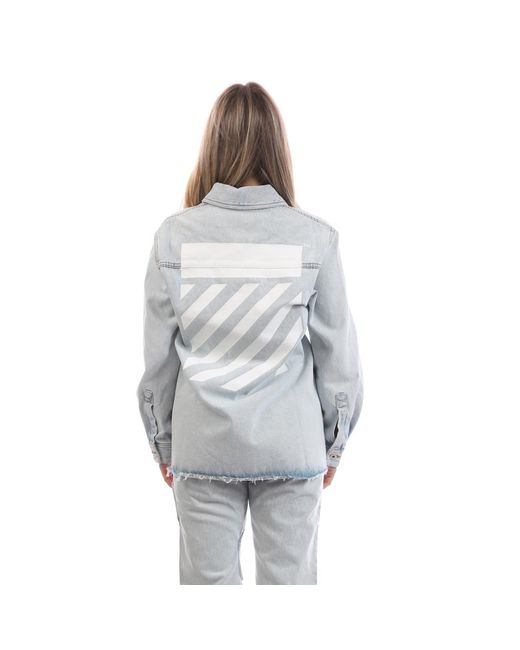 Off-White c/o Virgil Abloh Blue Diagonal Long Sleeve Shirt
