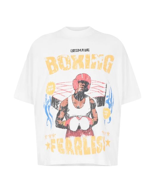 God Made White Fearless Regular Fit T-Shirt for men