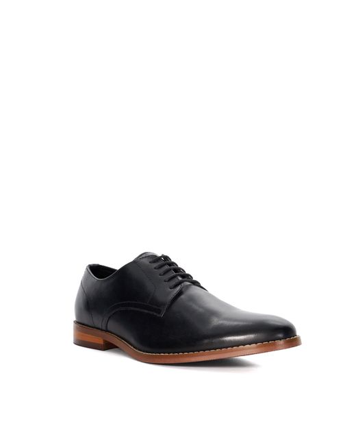 Dune Black Solomon Leather Derby Shoes Size 10 for men