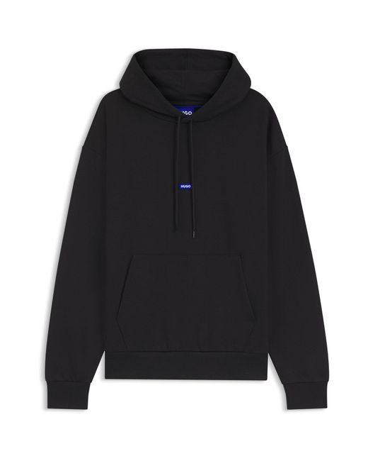 HUGO Black Logo Label Hoodie for men