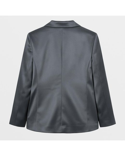 I Saw It First Gray Satin Blazer