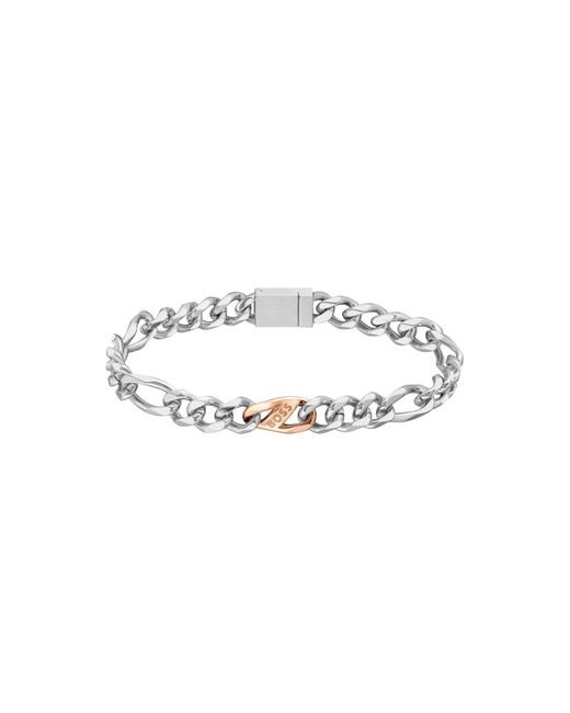 Boss Metallic Rian Stainless Steel Figaro Magnetic Chain Bracelet for men