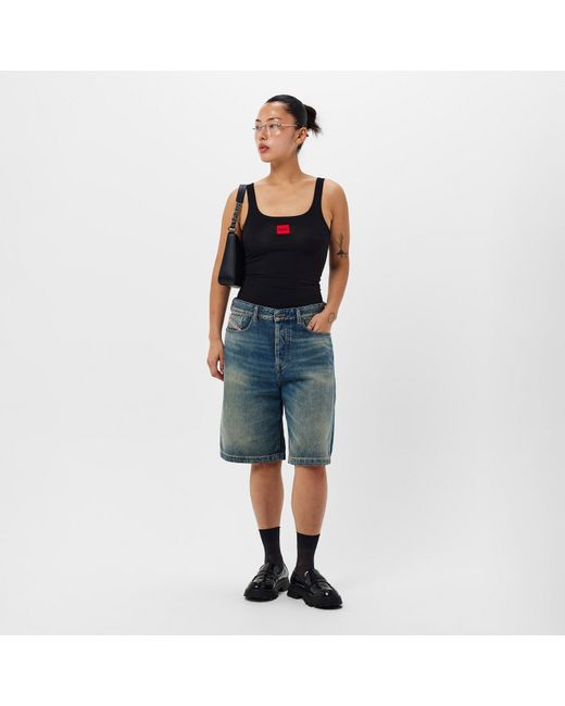 Boss Blue Straight Leg Trousers