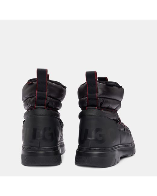 HUGO Black Urian Halb Hlmx Flat Ankle Boots for men