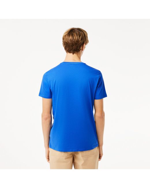 Lacoste Blue V Neck Tee Sn99 for men