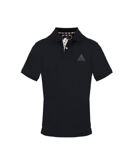 Aquascutum Black Polo Short Sleeve Polo Shirt for men