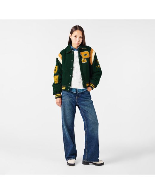 Polo Ralph Lauren Green Deep Wool Blend Varsity Jacket