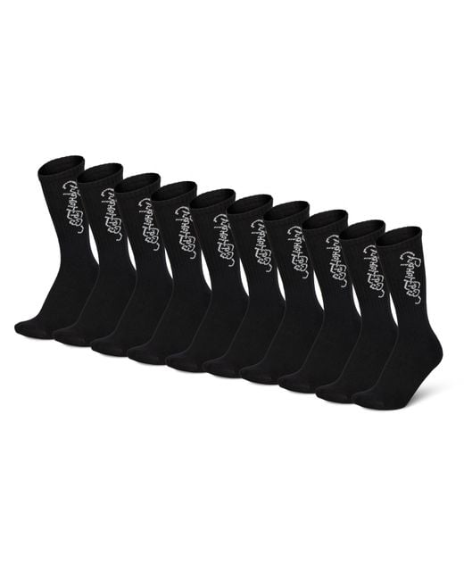 Ed Hardy Black Geralt 10 Pack Crew Socks for men