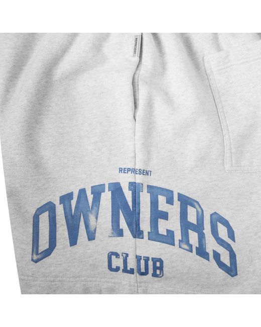 Represent Blue Owners Fleece Jogger Shorts for men