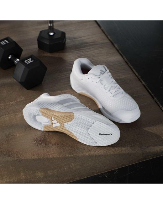 Adidas White Dropset 4 Pwr Training Shoes for men