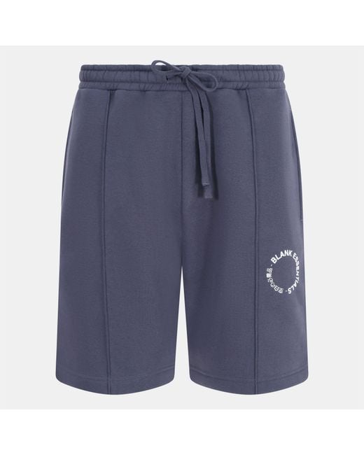 Blank Essentials Blue Circle Fleece Jogger Shorts for men