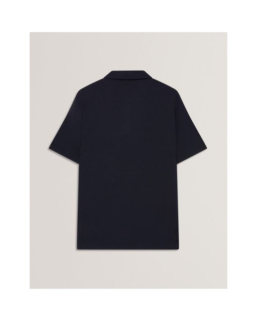 Ted Baker Blue Mercerised Short Sleeve Polo Shirt for men